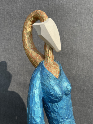 Laurent Messager - Adèle (Detail)(Ciment armé, polychromie patines, Pierre de taille, Socle béton/marbre)